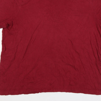 Slazenger Men's Red 2XL Crew Neck Logo T-Shirt Contrast Trim