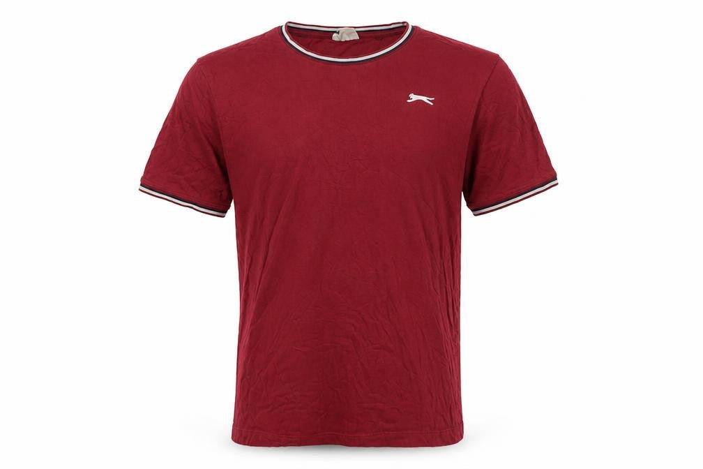 Slazenger Men's Red 2XL Crew Neck Logo T-Shirt Contrast Trim
