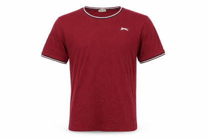 Slazenger Men's Red 2XL Crew Neck Logo T-Shirt Contrast Trim