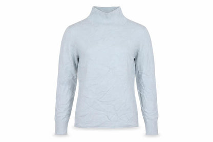 The Cashmere Company Women Blue S Silk Cashmere Roll Neck Jumper