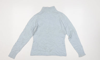 The Cashmere Company Women Blue S Silk Cashmere Roll Neck Jumper