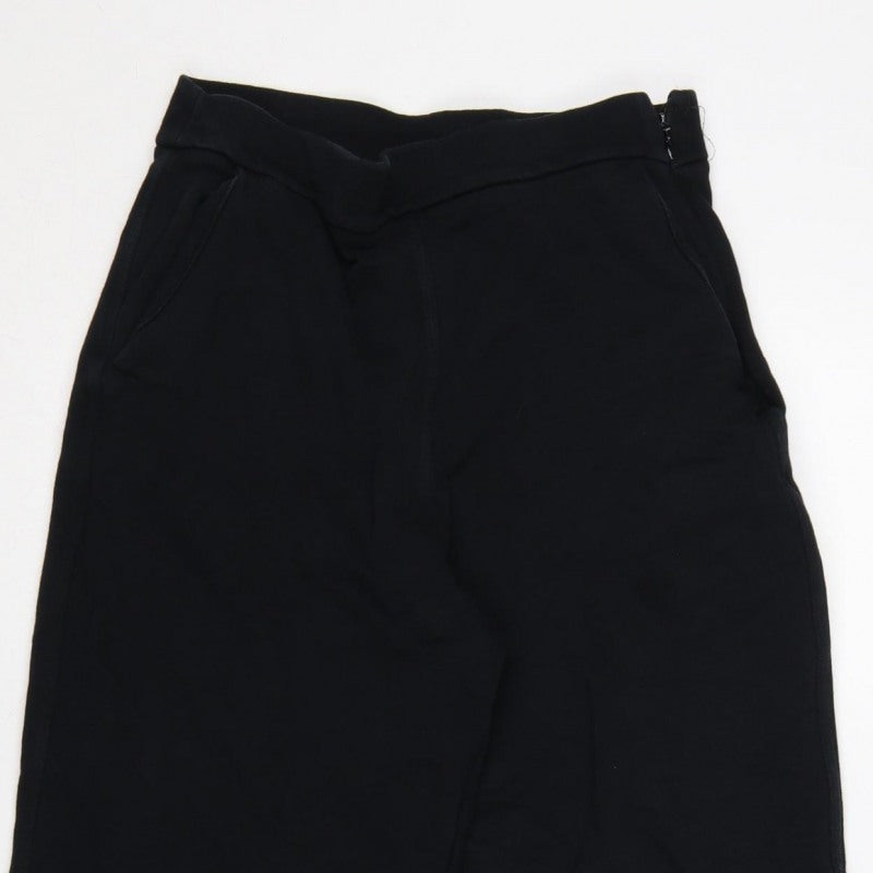 Kin Women’s Black UK 6 High Rise Wide-Leg Cropped Trousers