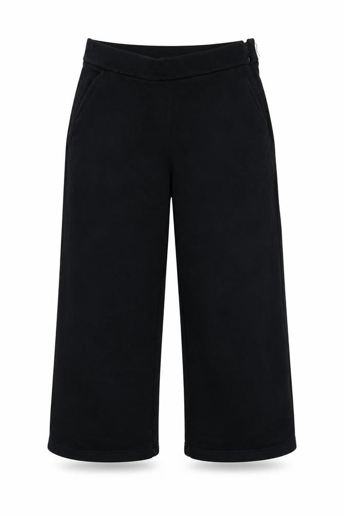 Kin Women’s Black UK 6 High Rise Wide-Leg Cropped Trousers