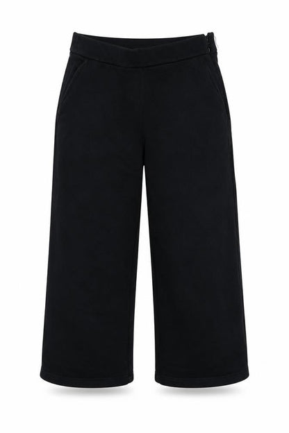 Kin Women’s Black UK 6 High Rise Wide-Leg Cropped Trousers
