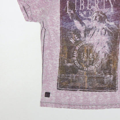 Dissident Men's Pink M Liberty New York Graphic Print Crew Neck T-Shirt