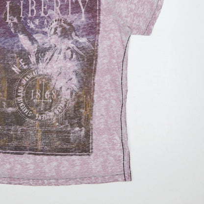 Dissident Men's Pink M Liberty New York Graphic Print Crew Neck T-Shirt