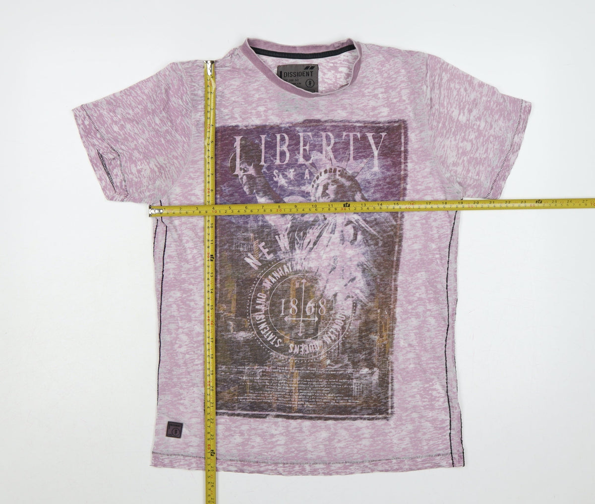 Dissident Men's Pink M Liberty New York Graphic Print Crew Neck T-Shirt