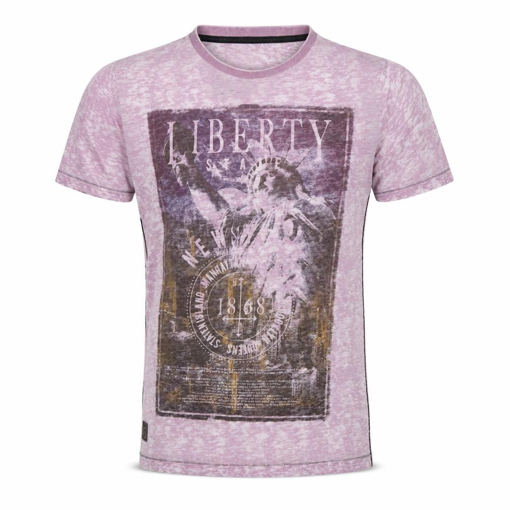 Dissident Men's Pink M Liberty New York Graphic Print Crew Neck T-Shirt