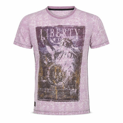 Dissident Men's Pink M Liberty New York Graphic Print Crew Neck T-Shirt