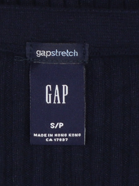 GAP Women’s Navy Blue S Rib Knit V-Neck Slim Pullover Jumper
