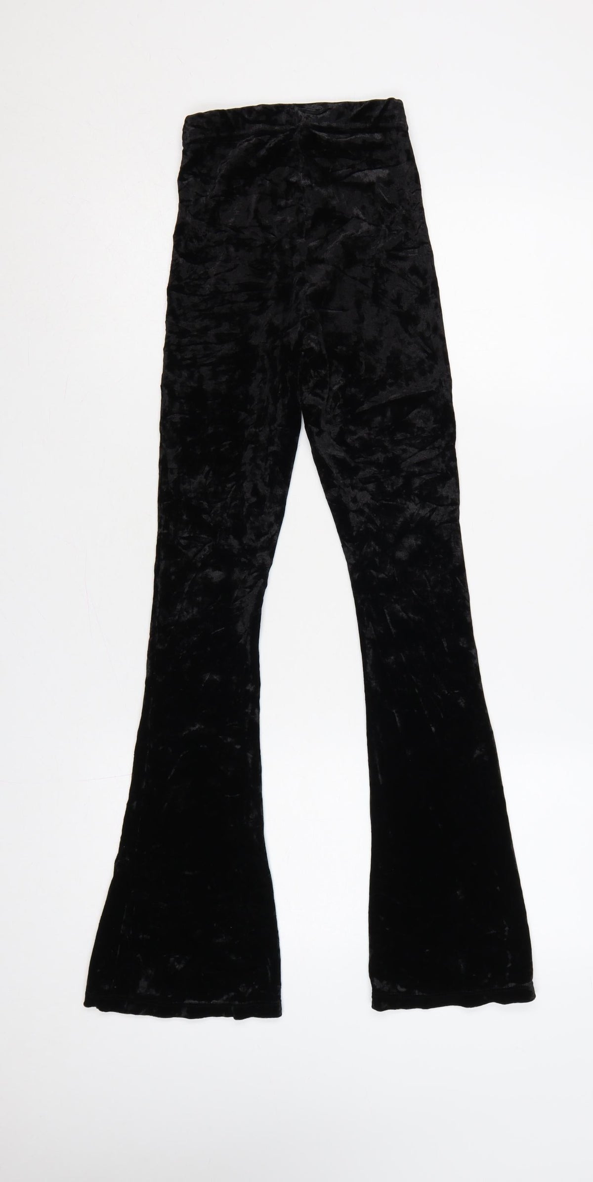 Topshop Women’s Black Petite UK 4 Velvet Flared Leggings