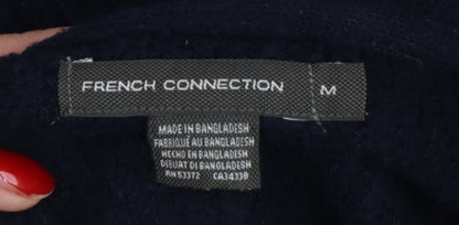 Brand and care label for French Connection Women’s Blue M Rib Knit 1/4 Zip High Neck Jumper