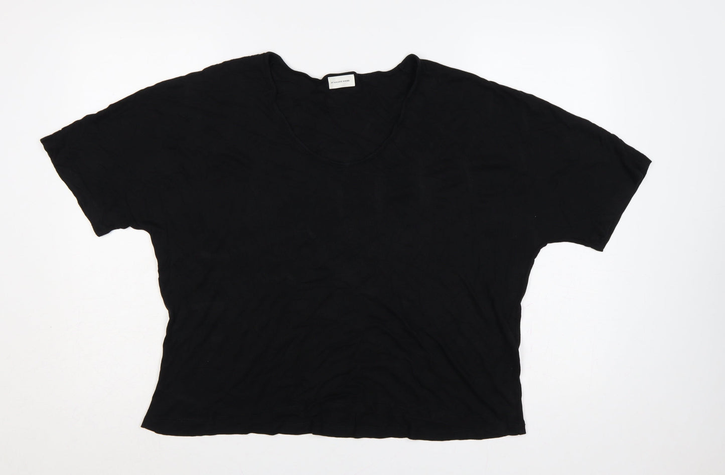 By Malene Birger Women Black XL Cevina Lyocell Scoop Neck T-Shirt