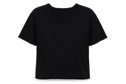 By Malene Birger Women Black XL Cevina Lyocell Scoop Neck T-Shirt