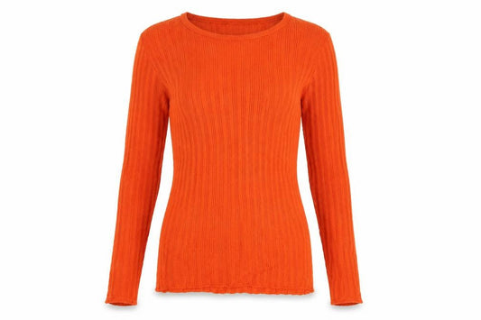 ASOS Design Women’s Orange Ribbed Crew Neck Slim Knit Jumper UK 12