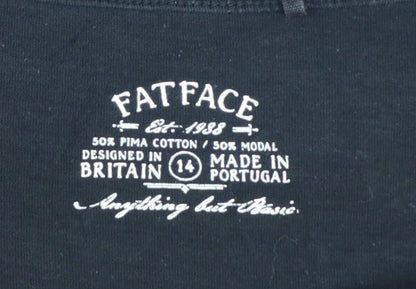 Fat Face Women’s Black UK 14 Cotton Modal 3/4 Sleeve Tunic T-Shirt
