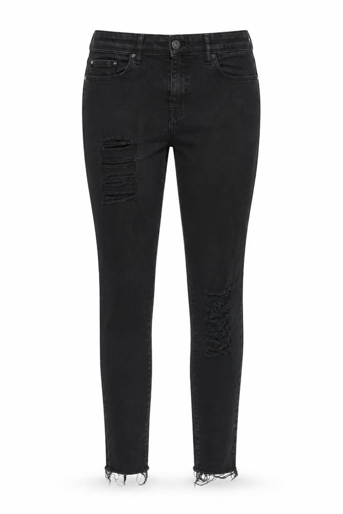 Next Women’s Black UK 8 Regular Distressed Skinny Stretch Jeans