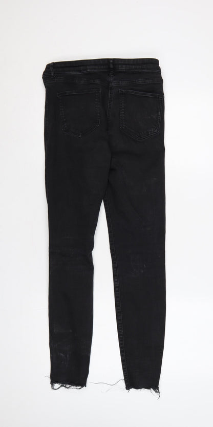 Next Women’s Black UK 8 Regular Distressed Skinny Stretch Jeans