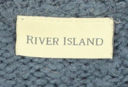 River Island Women Grey L Roll Neck Star Pullover Knit Jumper