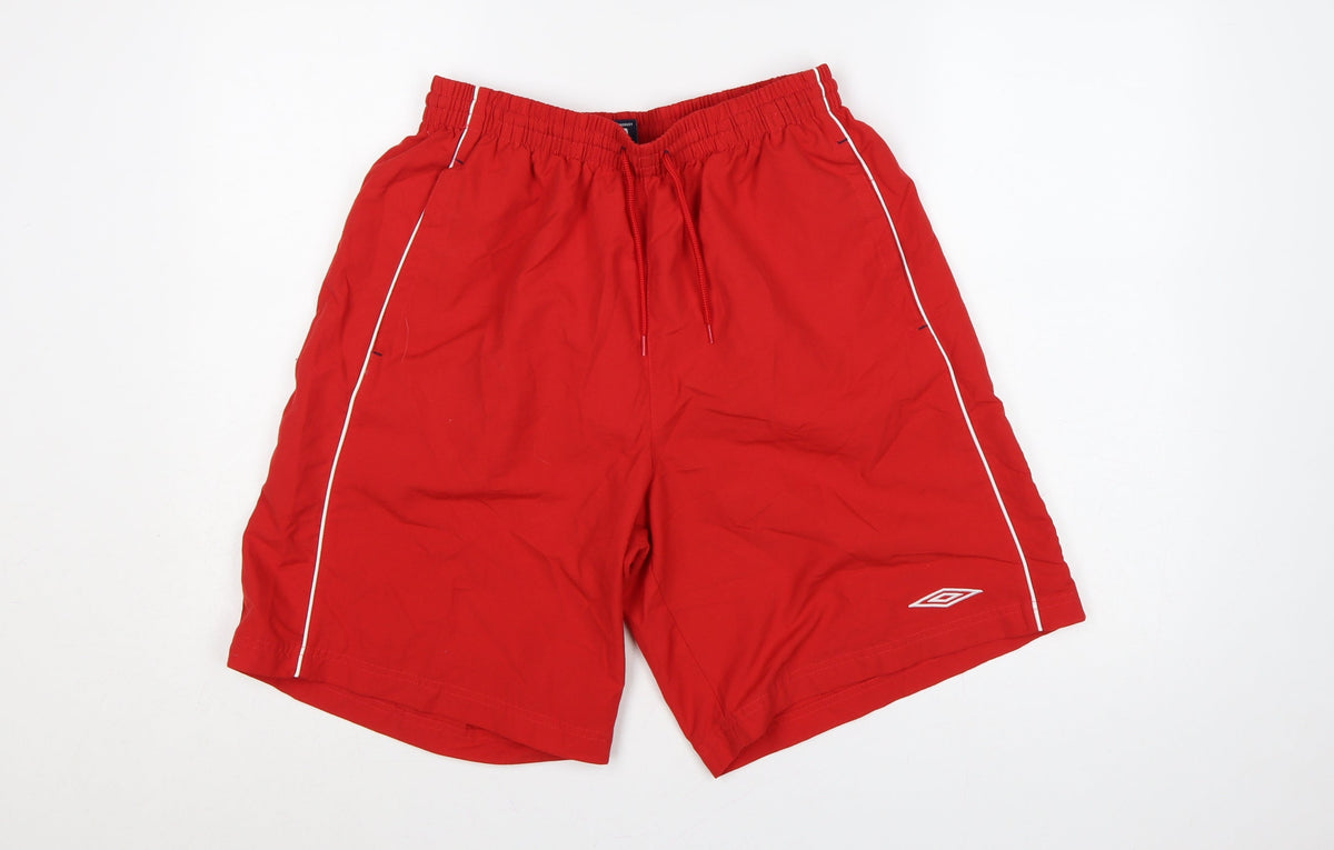 Additional front view of Umbro Men’s Red L Swim Shorts Mesh Lined Drawstring Sports