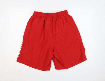 Close-up detail of Umbro Men’s Red L Swim Shorts Mesh Lined Drawstring Sports