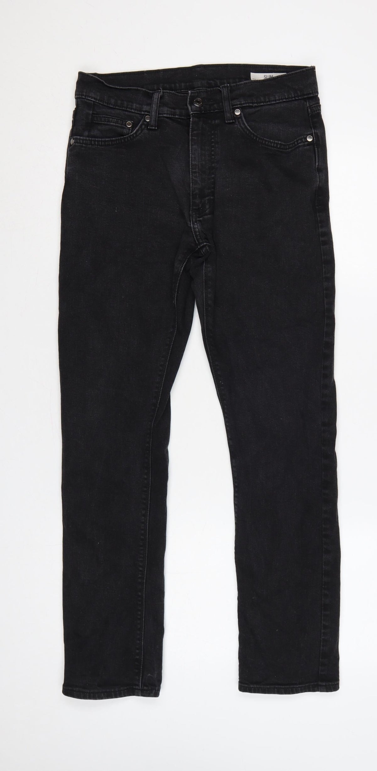 Marks & Spencer Men’s Black Slim Straight Jeans W30 L31 Stretch