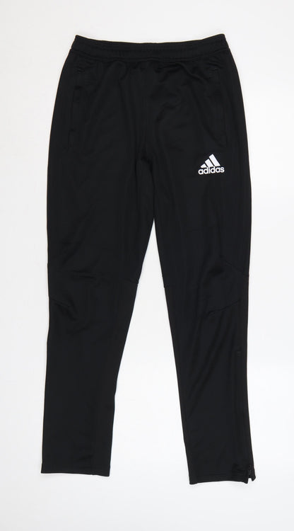 adidas Boys Black 13-14 Years Climacool Slim Jogger Trousers
