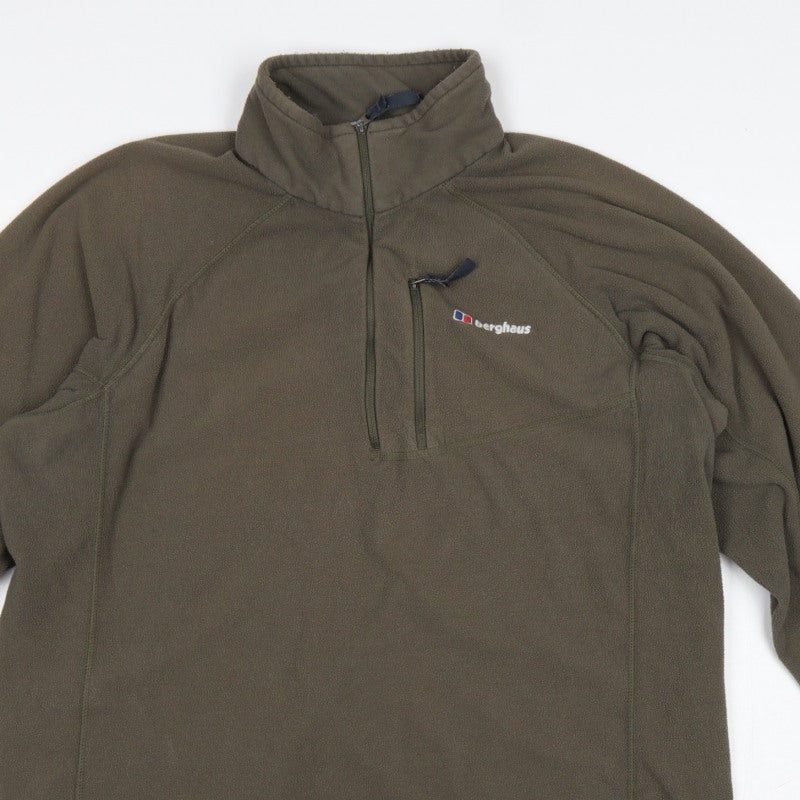 Berghaus Men’s Brown L Fleece 1/4 Zip High Neck Outdoor Sweatshirt