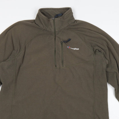 Berghaus Men’s Brown L Fleece 1/4 Zip High Neck Outdoor Sweatshirt