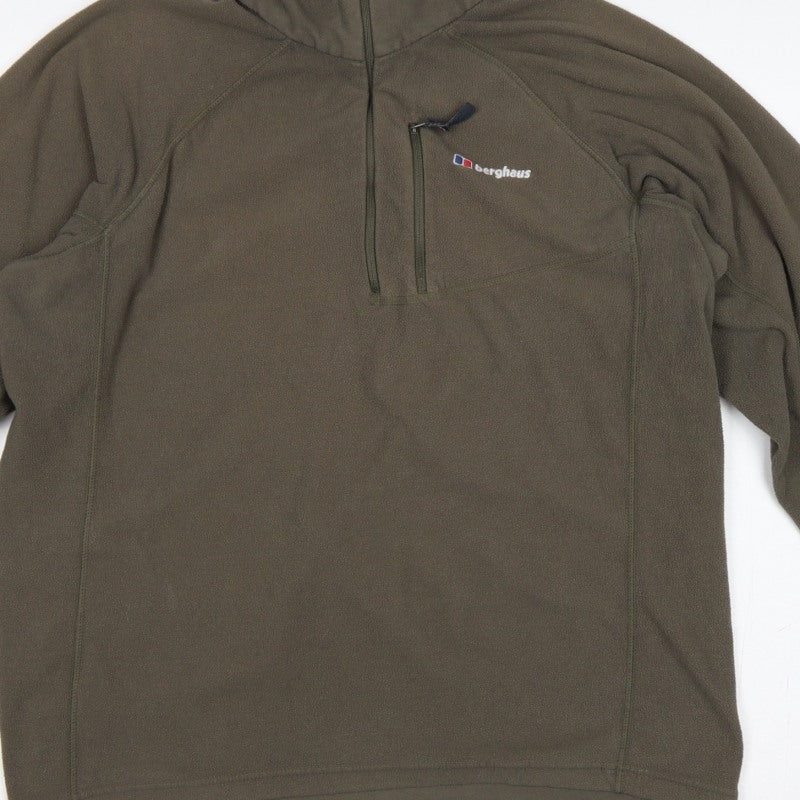 Berghaus Men’s Brown L Fleece 1/4 Zip High Neck Outdoor Sweatshirt