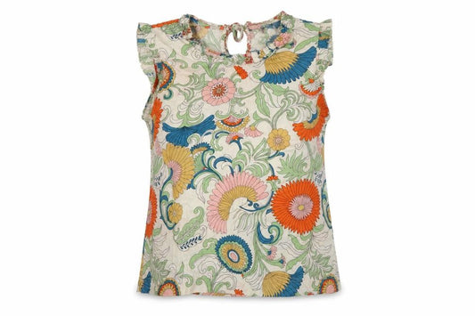 J.Crew Women Multicoloured Size 8 Floral Ruffle Keyhole Blouse