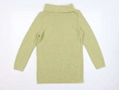 Spirit of the Andes Women Green Alpaca Roll Neck Tunic Jumper S