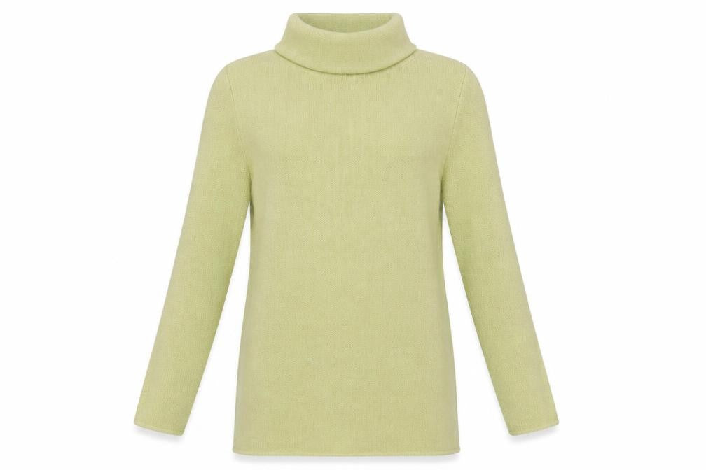 Spirit of the Andes Women Green Alpaca Roll Neck Tunic Jumper S
