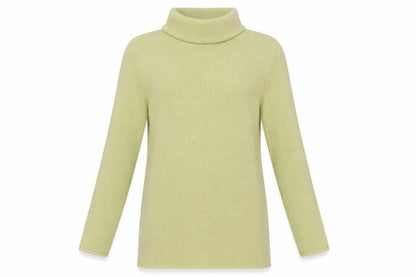Spirit of the Andes Women Green Alpaca Roll Neck Tunic Jumper S