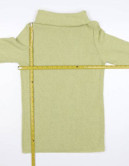 Spirit of the Andes Women Green Alpaca Roll Neck Tunic Jumper S
