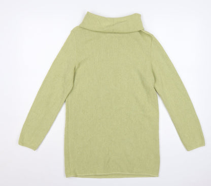 Spirit of the Andes Women Green Alpaca Roll Neck Tunic Jumper S
