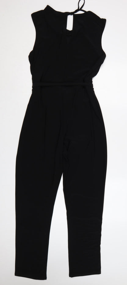 Dorothy Perkins Women Black UK 14 Rhinestone Belted Jumpsuit