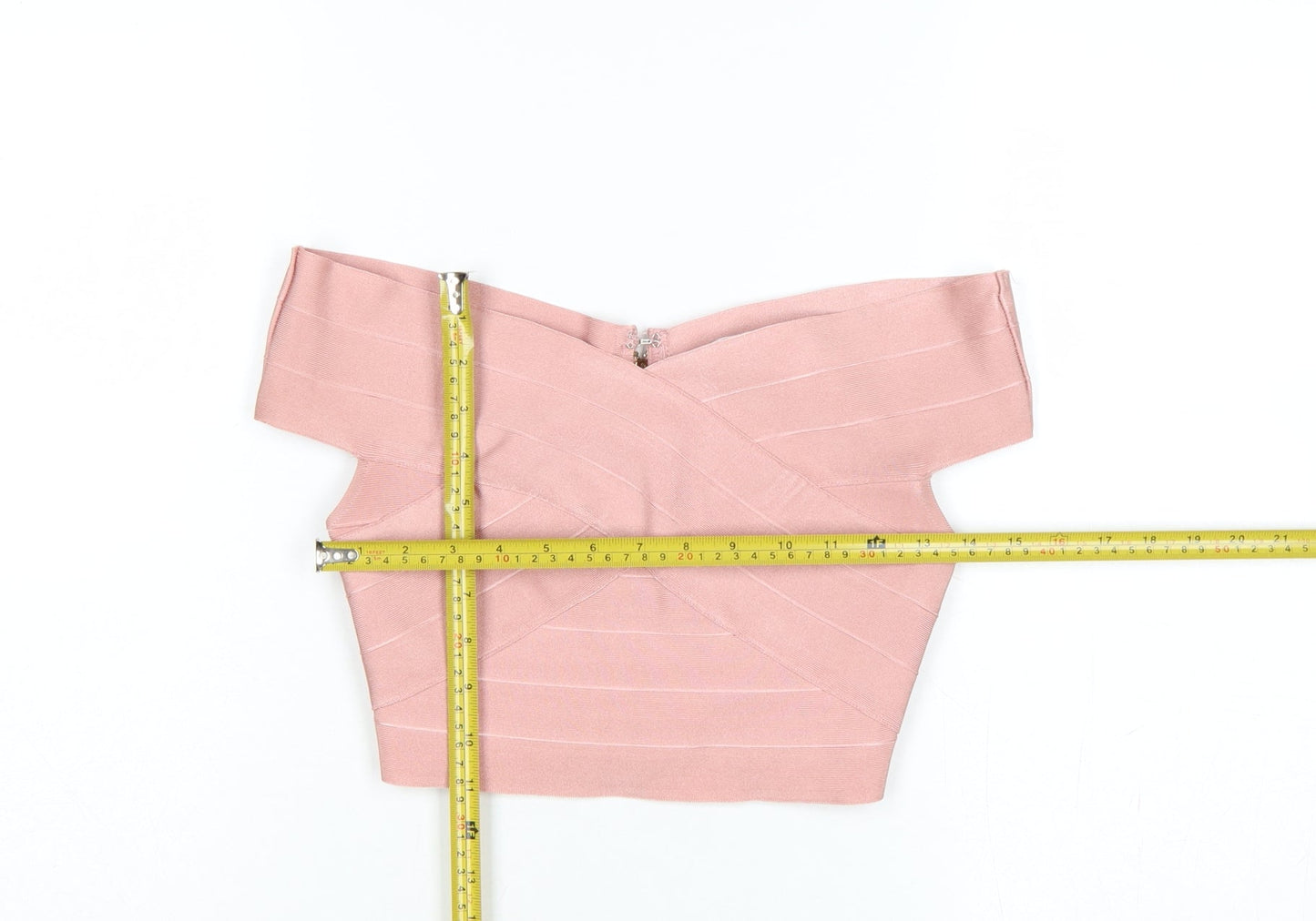 Missguided Women Pink UK 6 Cropped Off Shoulder Bandage Blouse Zip