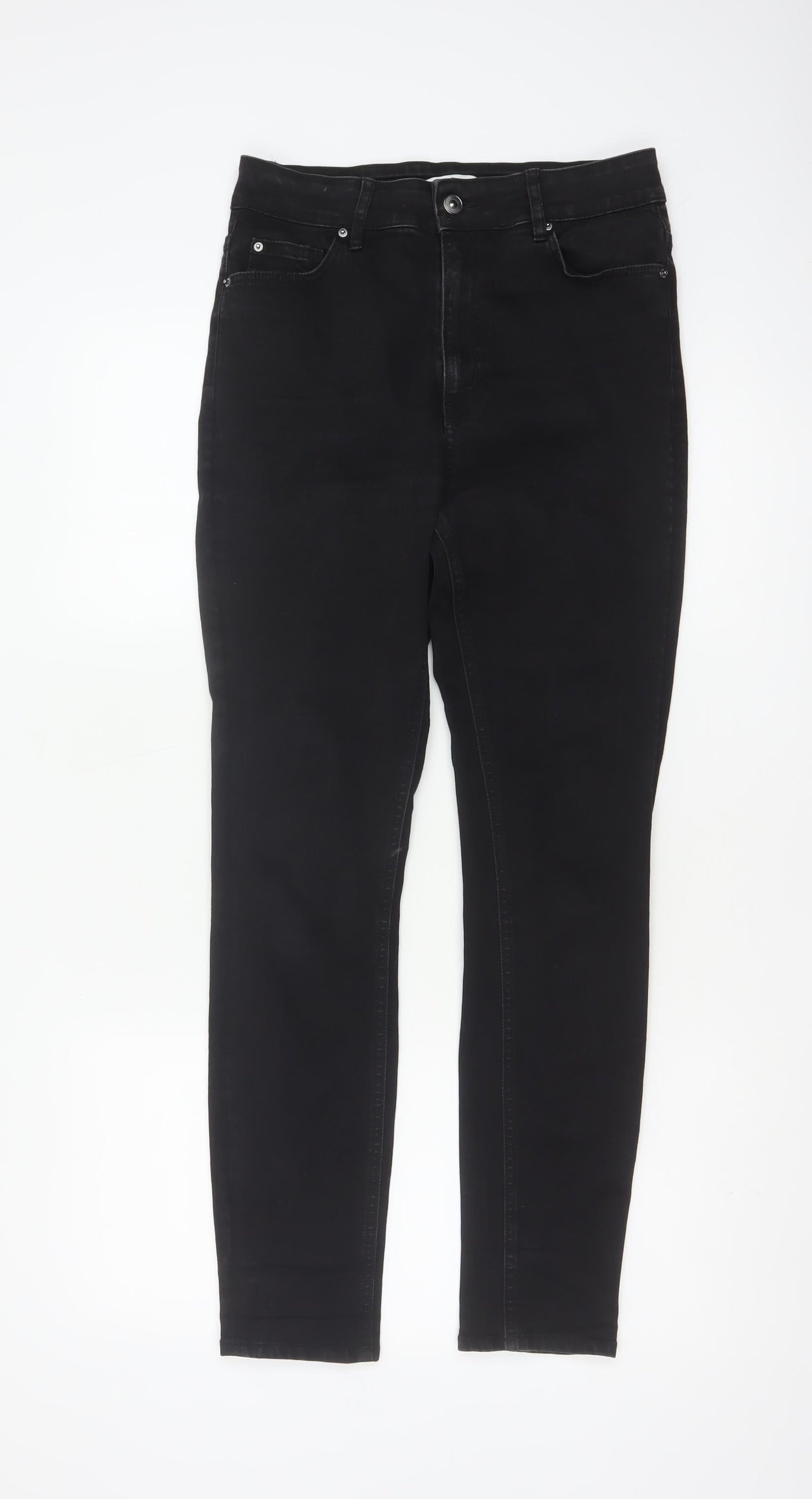 H&M Women’s Black UK 12 High Rise Skinny Stretch Jeans