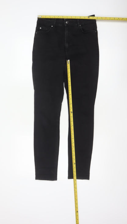 H&M Women’s Black UK 12 High Rise Skinny Stretch Jeans