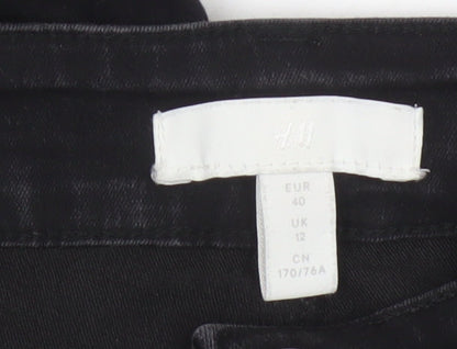 H&M Women’s Black UK 12 High Rise Skinny Stretch Jeans