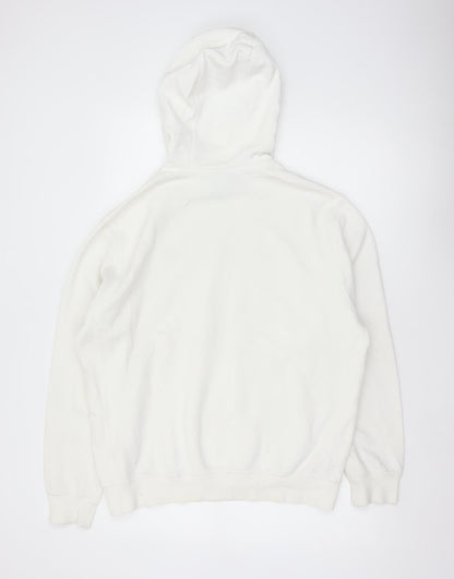 Nike Men’s Ivory M Pullover Hoodie Logo Cotton Blend