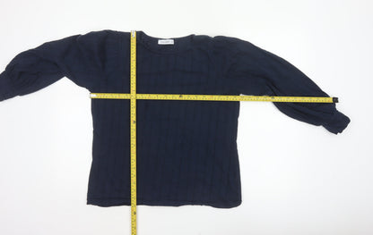 Gallery Women’s Navy Blue UK 16 Cotton Puff Sleeve Broderie Blouse