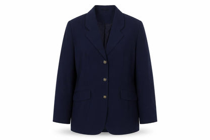 I. Magnin Women’s Navy Blue UK 14 Vintage 3 Button Long Blazer