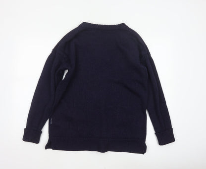WoolOvers Women’s Blue L 100% Wool Button Pocket Cardigan