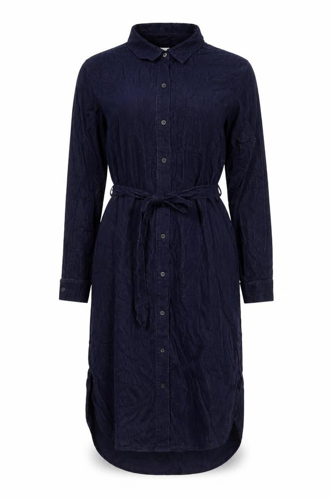 Gap Women’s Blue Corduroy Belted Shirt Dress L Long Sleeve