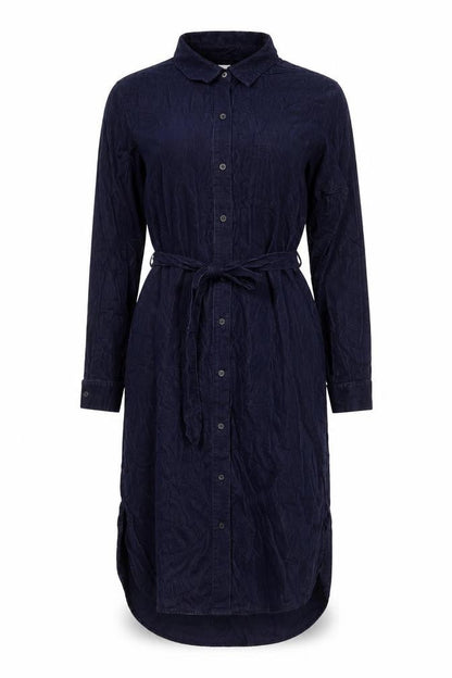 Gap Women’s Blue Corduroy Belted Shirt Dress L Long Sleeve