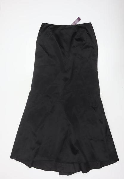 Debenhams Debut Women Black UK 12 Long Flare Satin Formal Skirt