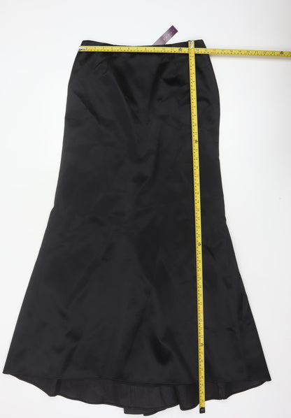 Debenhams Debut Women Black UK 12 Long Flare Satin Formal Skirt