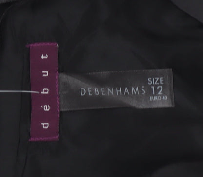 Debenhams Debut Women Black UK 12 Long Flare Satin Formal Skirt